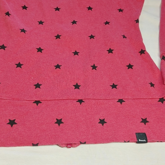 Bench Pink Lightweight Zippered Hoodie with Black Stars, Small - Picture 9 of 12